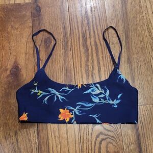 Urban Outfitters Floral Super Soft Bra Small Blue Orange and Green